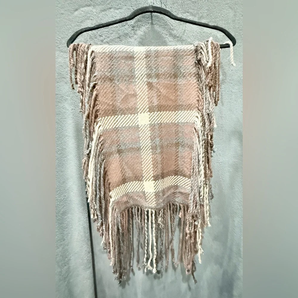Plaid Fringe Throw scarf